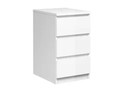 ebuy24 Nada Kommode Schmal 3 Schubladen Weiss Hochglanz