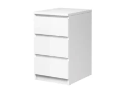 ebuy24 Nada Kommode Schmal 3 Schubladen Weiss Hochglanz