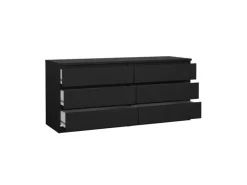 ebuy24 Naia Kommode 6 Schubladen Matt Schwarz
