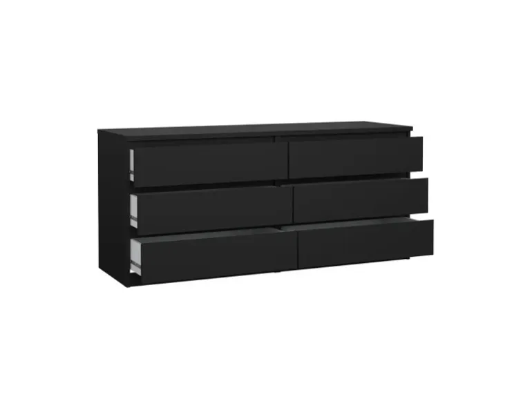 ebuy24 Naia Kommode 6 Schubladen Matt Schwarz