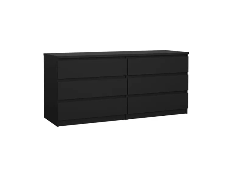 ebuy24 Naia Kommode 6 Schubladen Matt Schwarz