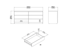 ebuy24 Naia Kommode 6 Schubladen Matt Schwarz