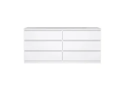 ebuy24 Naia Kommode 6 Schubladen Weiß Hochglanz
