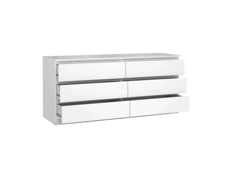 ebuy24 Naia Kommode 6 Schubladen Weiß Hochglanz