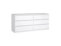 ebuy24 Naia Kommode 6 Schubladen Weiß Hochglanz