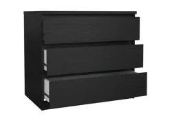 ebuy24 Naia Kommode 3 Schubladen Schwarze Struktur