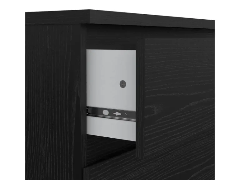ebuy24 Naia Kommode 3 Schubladen Schwarze Struktur