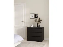 ebuy24 Naia Kommode 3 Schubladen Schwarze Struktur