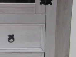 ebuy24 New Mexico Eckschrank mit 1 Glastür und 2 Schubladen in Grau