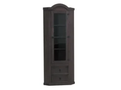 ebuy24 New Mexico Eckschrank mit 1 Glastür und 2 Schubladen Kolonial Gebeizt Gewachst