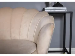 ebuy24 Nice Sofa 3 Personen Velour Beige