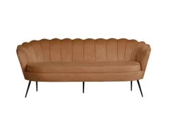 ebuy24 Nice Sofa 3 Personen Velour Cognac Farben