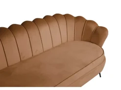 ebuy24 Nice Sofa 3 Personen Velour Cognac Farben