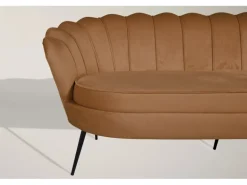 ebuy24 Nice Sofa 3 Personen Velour Cognac Farben