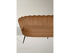 ebuy24 Nice Sofa 3 Personen Velour Cognac Farben
