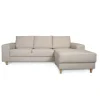 ebuy24 Nordic Sofa mit Chaiselong Rechts Gewendet Hell Beige