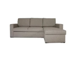 ebuy24 Odin Schlafsofa Ecksofa mit Aufbewahrung Rechts oder Links Gewendet Grau Sandfarben