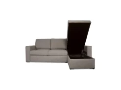 ebuy24 Odin Schlafsofa Ecksofa mit Aufbewahrung Rechts oder Links Gewendet Grau Sandfarben