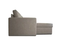 ebuy24 Odin Schlafsofa Ecksofa mit Aufbewahrung Rechts oder Links Gewendet Grau Sandfarben