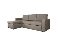 ebuy24 Odin Schlafsofa Ecksofa mit Aufbewahrung Rechts oder Links Gewendet Grau Sandfarben