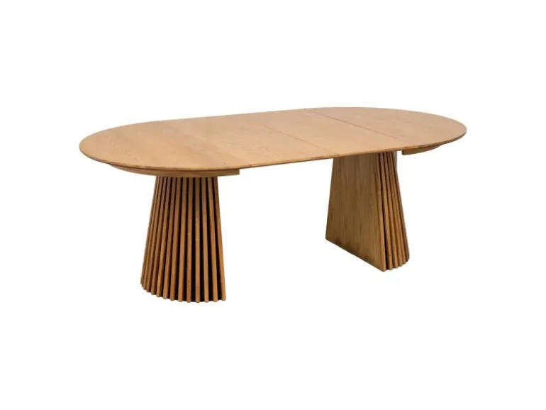 ebuy24 Osaka Esstisch inkl 2 Zusatzplatten Ø120x120-160-200cm Eiche Furnier