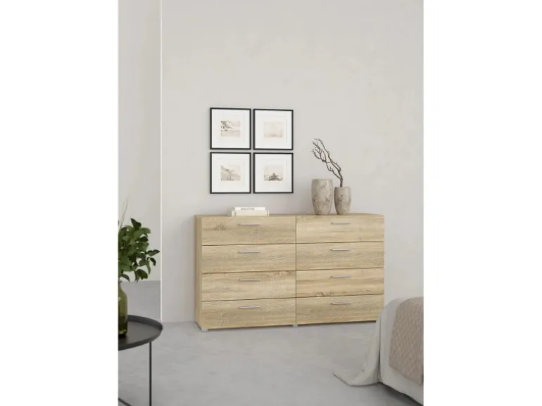ebuy24 Pepe Kommode 8 Schubladen Eichenstruktur-Dekor