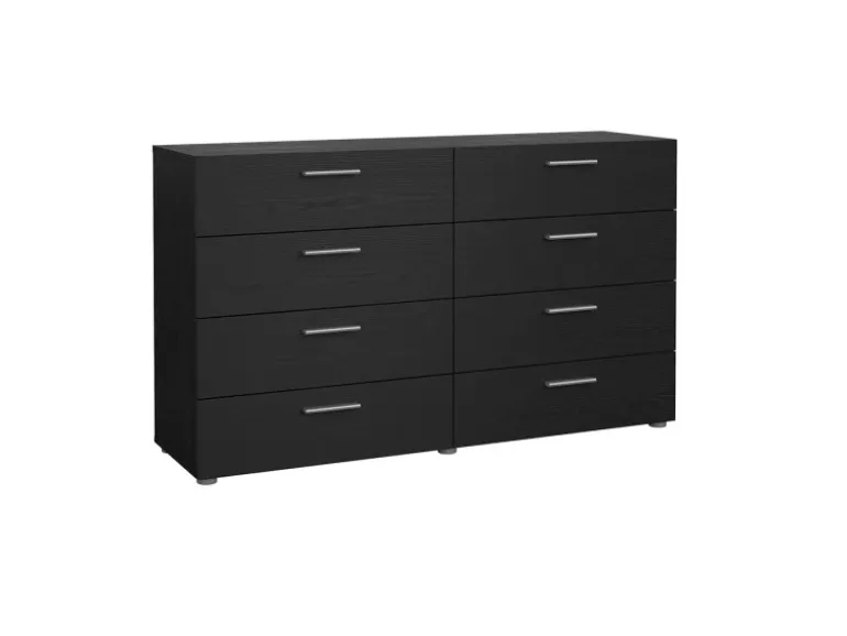 ebuy24 Pepe Kommode 8 Schubladen Schwarze Struktur