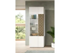 ebuy24 Prisma Vitrinenschrank 2 Türen Weiß