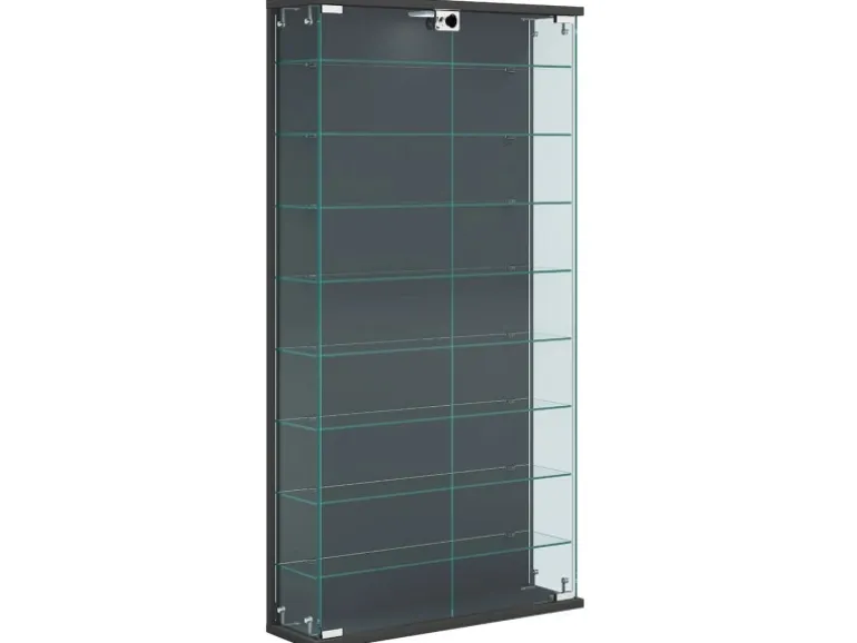 ebuy24 RelasL Vitrinenschrank Wandhängend 2 Türen Anthrazit