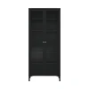 ebuy24 Roma Vitrinenschrank 2 Türen Matt Schwarz