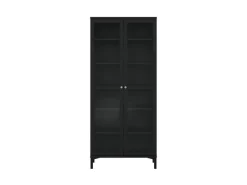ebuy24 Roma Vitrinenschrank 2 Türen Matt Schwarz