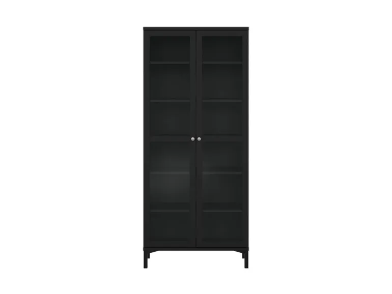 ebuy24 Roma Vitrinenschrank 2 Türen Matt Schwarz