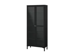 ebuy24 Roma Vitrinenschrank 2 Türen Matt Schwarz