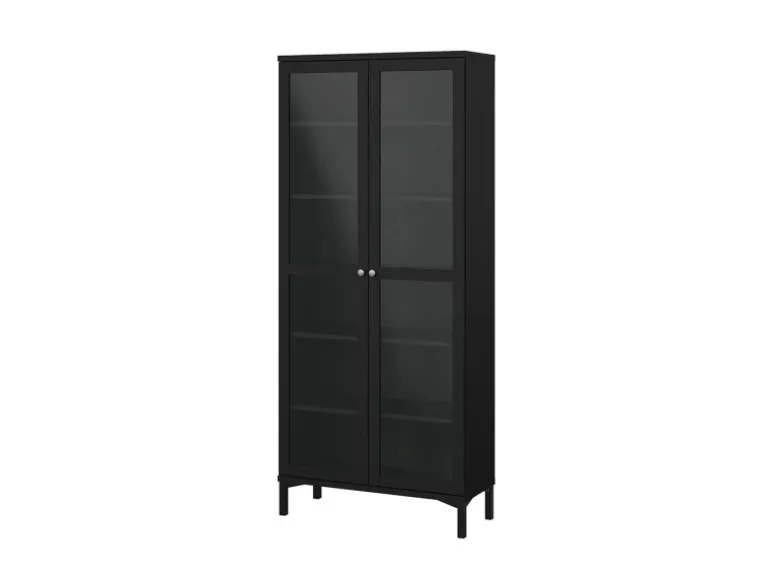 ebuy24 Roma Vitrinenschrank 2 Türen Matt Schwarz
