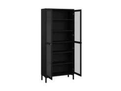 ebuy24 Roma Vitrinenschrank 2 Türen Matt Schwarz