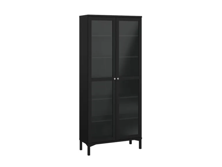 ebuy24 Roma Vitrinenschrank 2 Türen Matt Schwarz