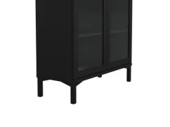 ebuy24 Roma Vitrinenschrank 2 Türen Matt Schwarz