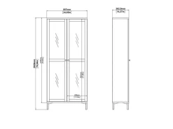 ebuy24 Roma Vitrinenschrank 2 Türen Matt Schwarz