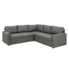 ebuy24 Sacramento Ecksofa Versteckte Aufbewahrung und Ausziehbares Bett HellGrau