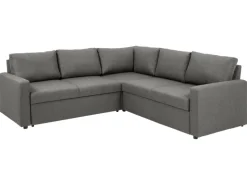ebuy24 Sacramento Ecksofa Versteckte Aufbewahrung und Ausziehbares Bett HellGrau