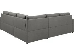 ebuy24 Sacramento Ecksofa Versteckte Aufbewahrung und Ausziehbares Bett HellGrau