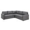 ebuy24 Sacramento Ecksofa Versteckte Aufbewahrung und Ausziehbares Bett Grau