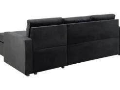 ebuy24 Sacramento Schlafsofa Chaiselong Wendbar Versteckte Aufbewahrung und Ausziehbares Bett AntracitGrau