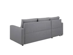 ebuy24 Sander Schlafsofa mit Ottomane Aufbewahrung und Auszug Hellgrau