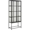 ebuy24 Sea Vitrinenschrank A 2 Glastüren und 4 Regale Schwarz