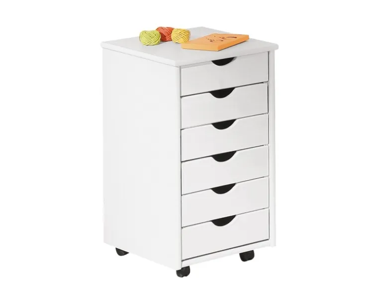 ebuy24 Simra Kommode Rollcontainer 6 Schubladen Weiss