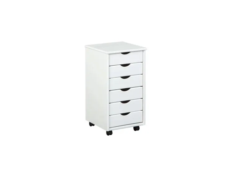 ebuy24 Simra Kommode Rollcontainer 6 Schubladen Weiss