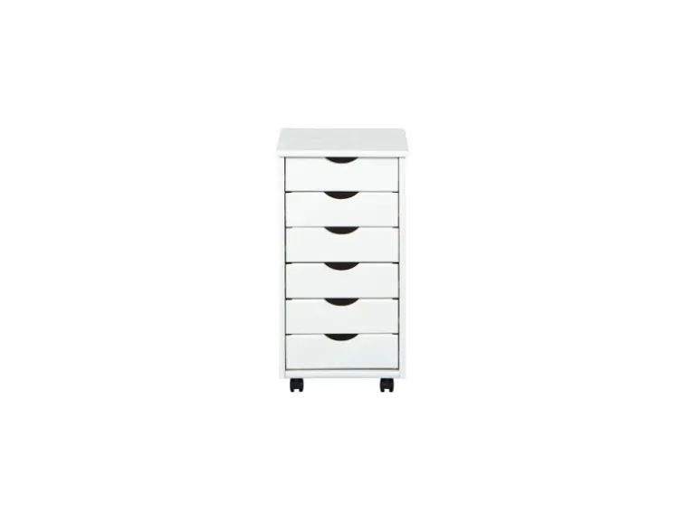 ebuy24 Simra Kommode Rollcontainer 6 Schubladen Weiss