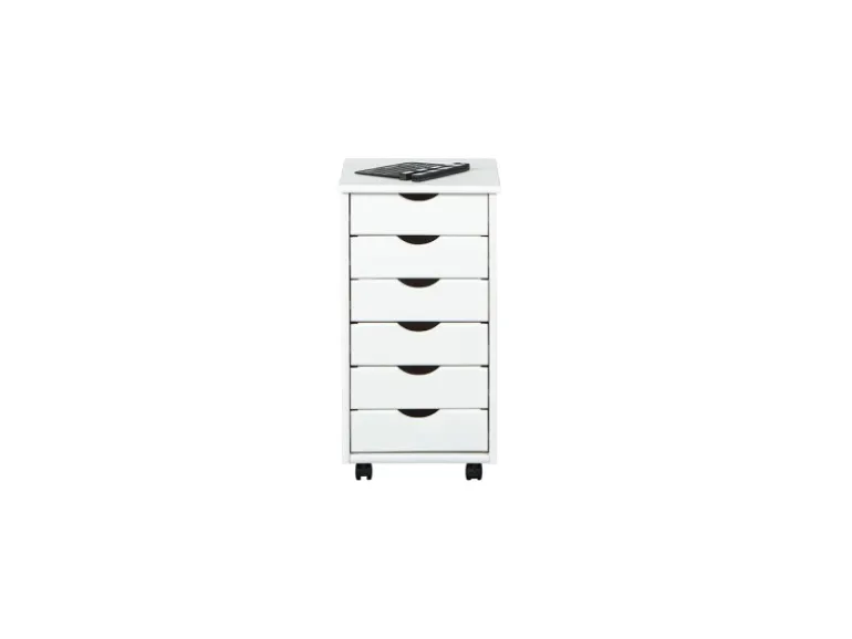 ebuy24 Simra Kommode Rollcontainer 6 Schubladen Weiss