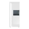 ebuy24 Skylight1 Vitrinenschrank 1 Tür mit Licht Hochglanz Weiß Glas Grau Weiß